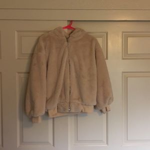 Faux fur teddy bear jacket